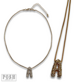 Box chain necklace with rhinestone initial