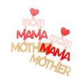 Mom Mama Mother Glittered Resin Heart Message Earrings