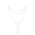 Metal Bar Dangle Tip Layered Necklace