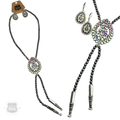 Western bolo style burnished pearl necklace set