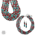 Five strand burnished pearl necklace set