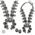 Checkerboard squash blossom necklace set