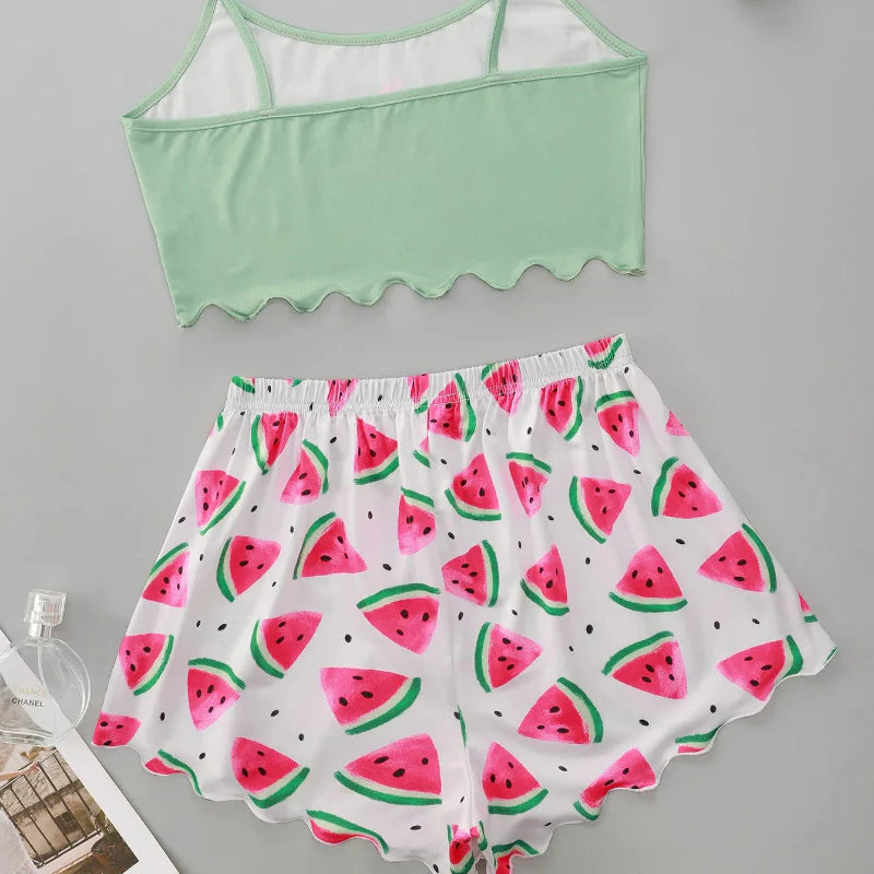 Watermelon Crop Top Pajamas