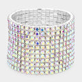 11-Row Crystal Rhinestone Stretchable Bracelet