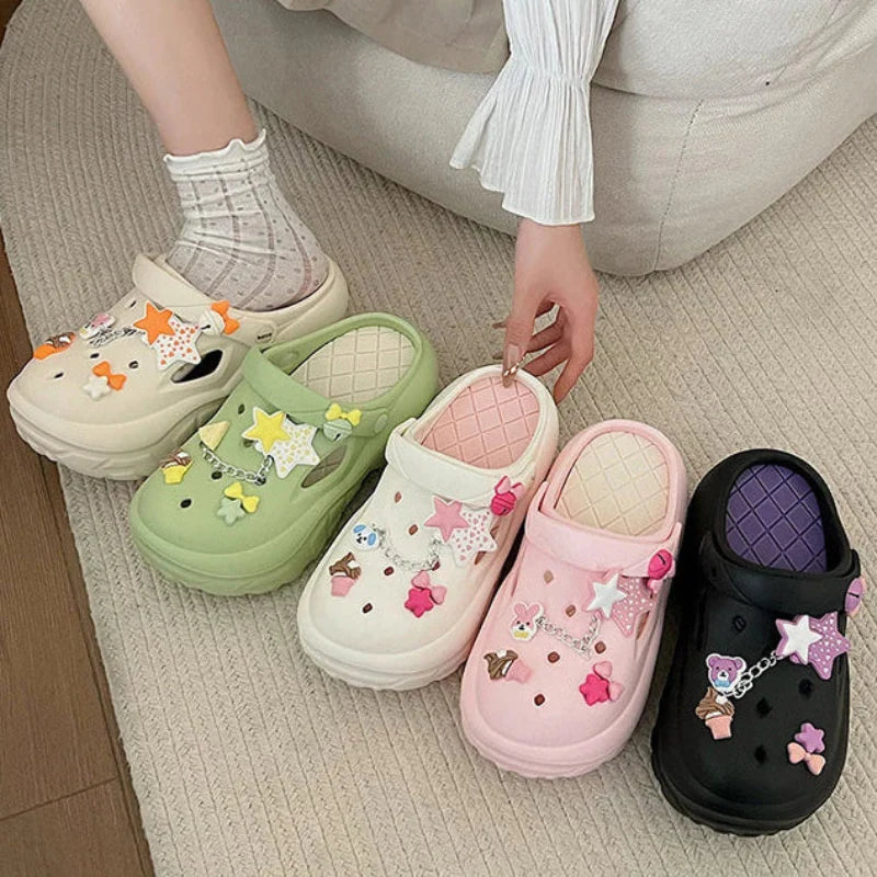 Cute Stars and Bows Summer Platform Shoes