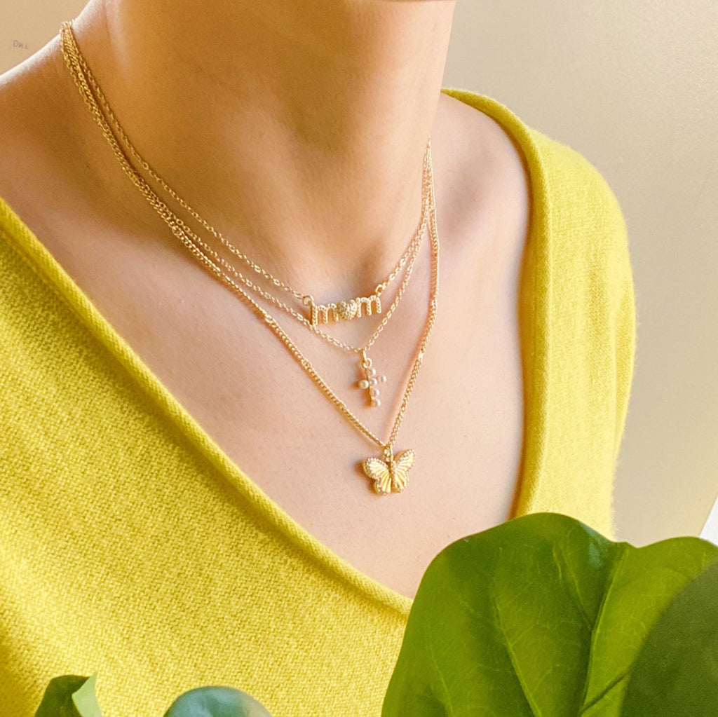 Shell Pearl Cross Necklace