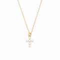 Shell Pearl Cross Necklace