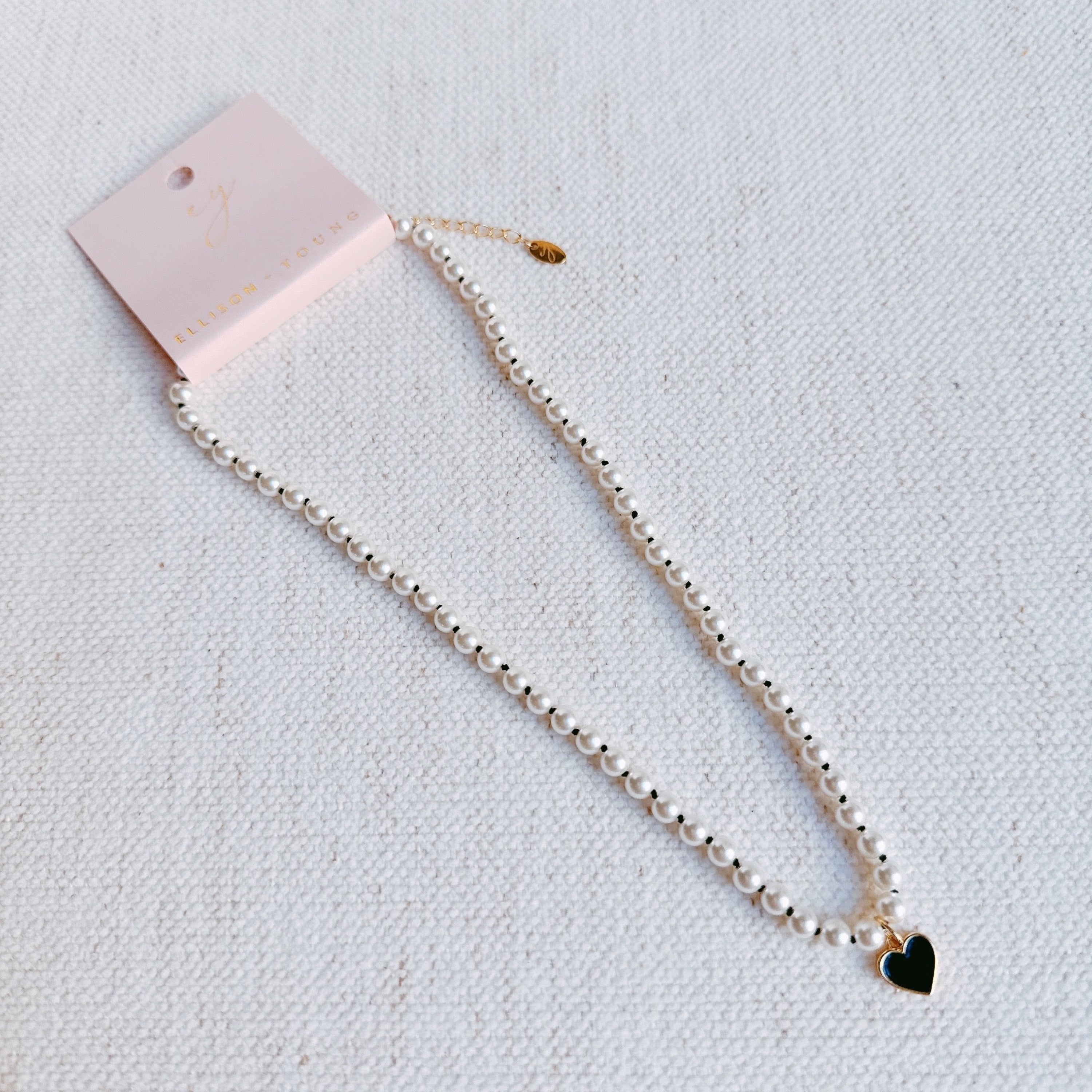 Silky Thread Heart Charm Necklace