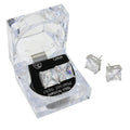 12mm Square Crystal Cubic Zirconia Stud Earrings in Clear Gift Box - Ready to Gift