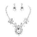 Teardrop Stone Cluster Evening Necklace