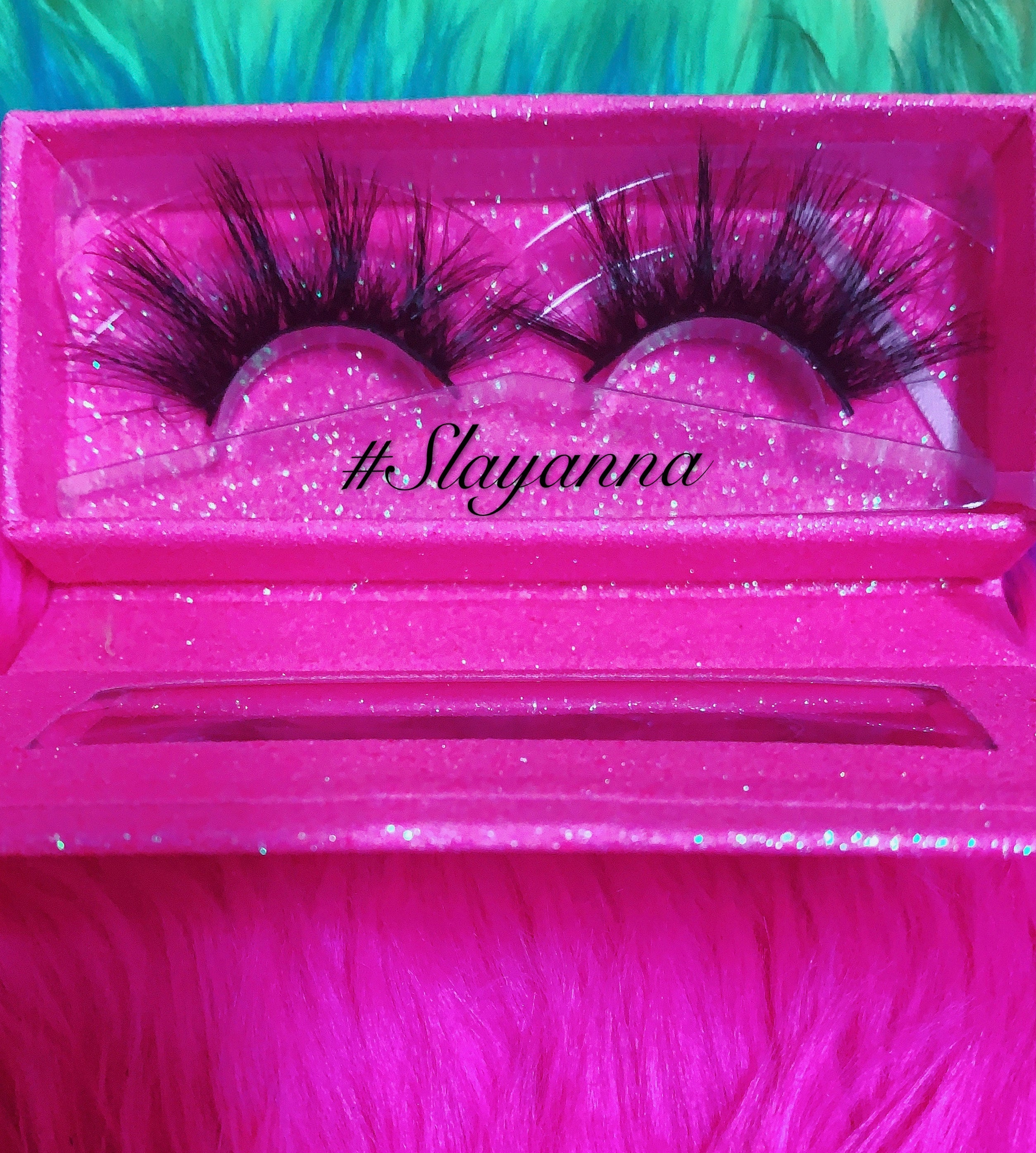 #SLAYANNA 5D DreamDoll-LUXE Lash *PINK GLITTER* Glam MAGNET Case