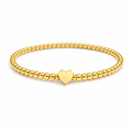 So Very Loved Heart Gold Beaded Stretch Bracelet