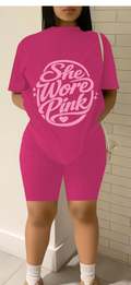 Two Piece She Wore Pink Set