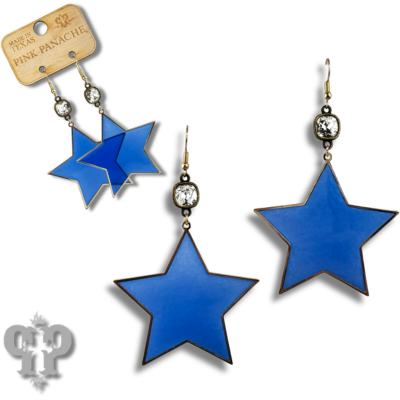Acrylic star earring with Austrian crystal - LC