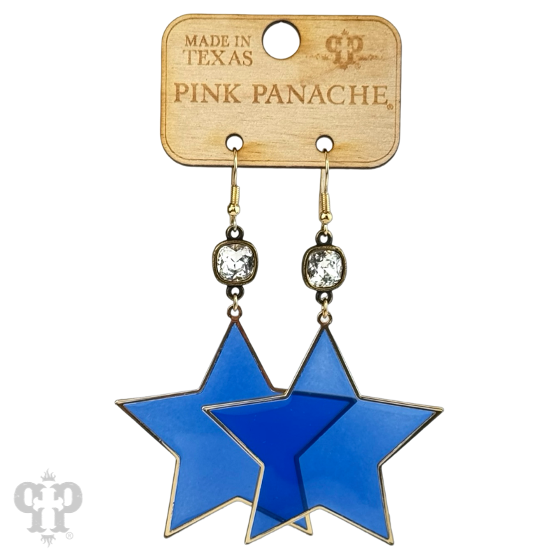 Acrylic star earring with Austrian crystal - LC
