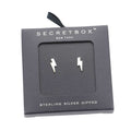 Secret Box Sterling Silver Dipped Lightning Bolt Earrings