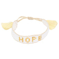 Hope Message Beaded Tassel Cinch Bracelet