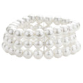Multi Layered Pearl Stretch Bracelet