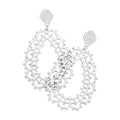 Cut Out Detailed Metal Teardrop Dangle Earrings