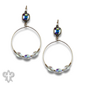 Faceted oval bead earring with Austrian crystal