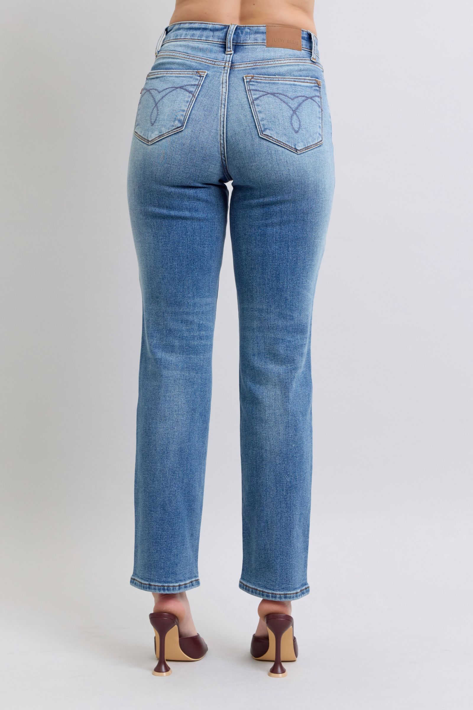 Judy Blue Thermal Straight Jeans With Pockets For Women Full Size Comfort And Warmth