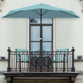 9Ft Half Patio Umbrella With Easy Crank Shade For Decks