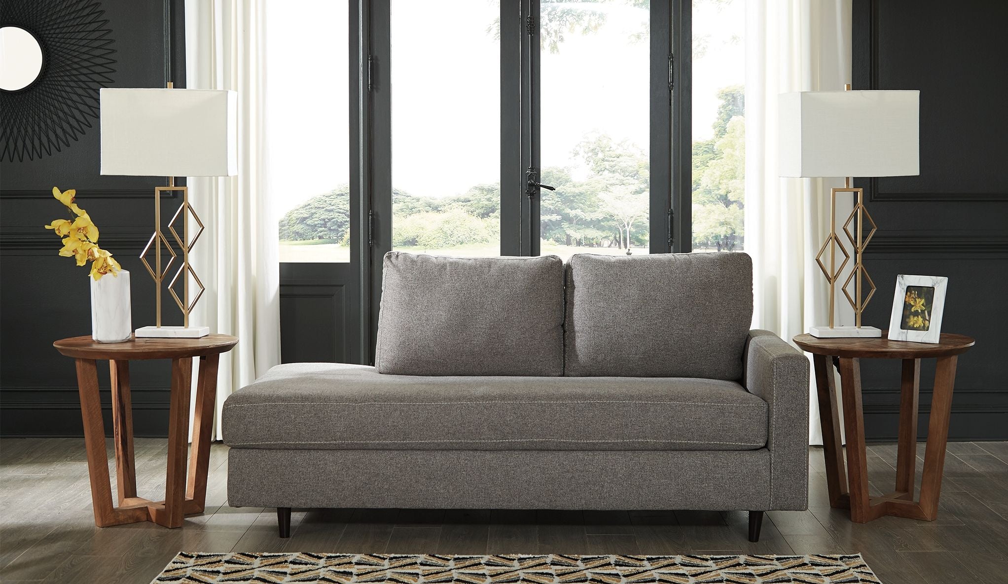 Lyman - RAF Corner Chaise - Graphite