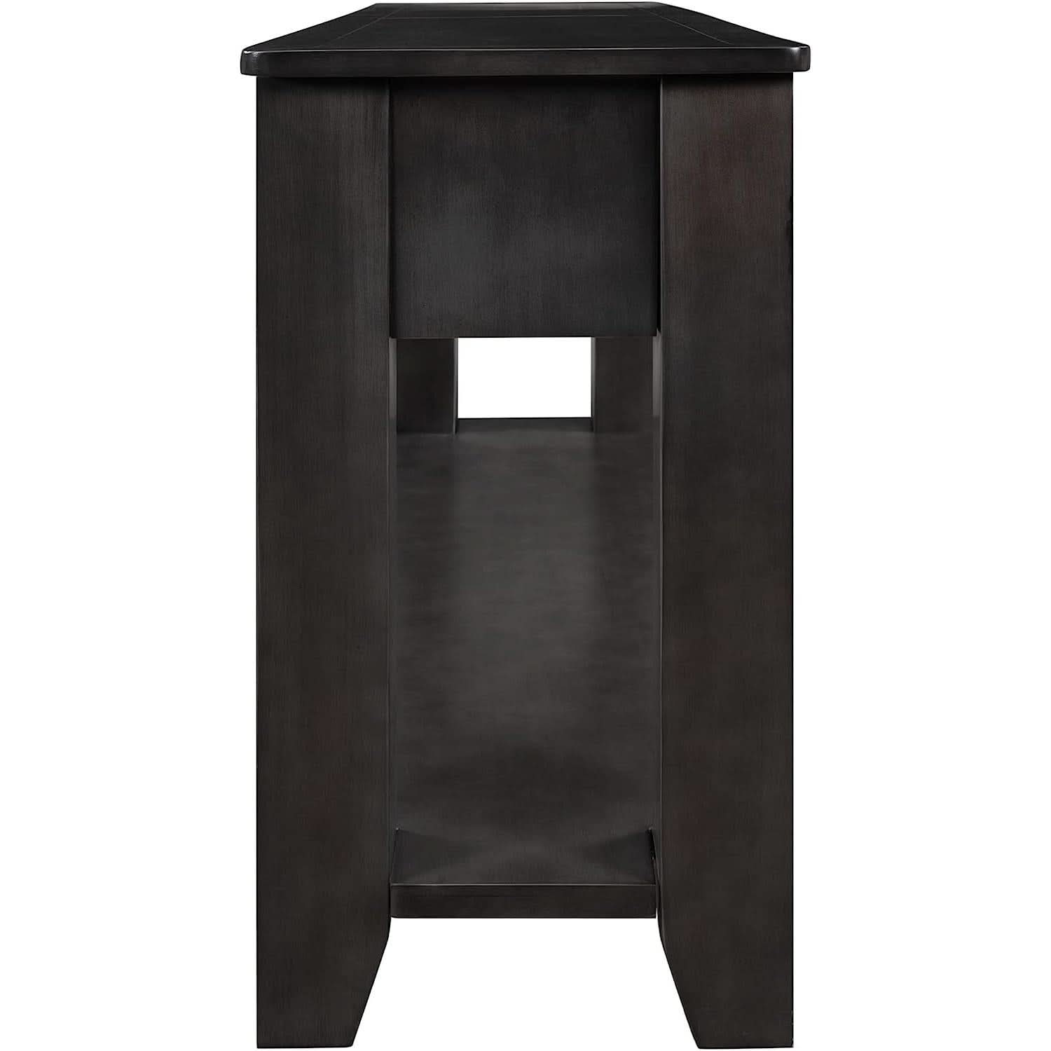 Black Console Table 55In Wide With 3 Drawers And Shelf