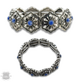 Western stamped denim stone concho bracelet