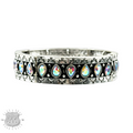 Silver and iridescent stretch western bracelet