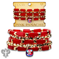 Square tube acrylic bead stacked bracelet, Austrian crystal