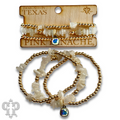 Chunky stone chip bracelet with Austrian crystal