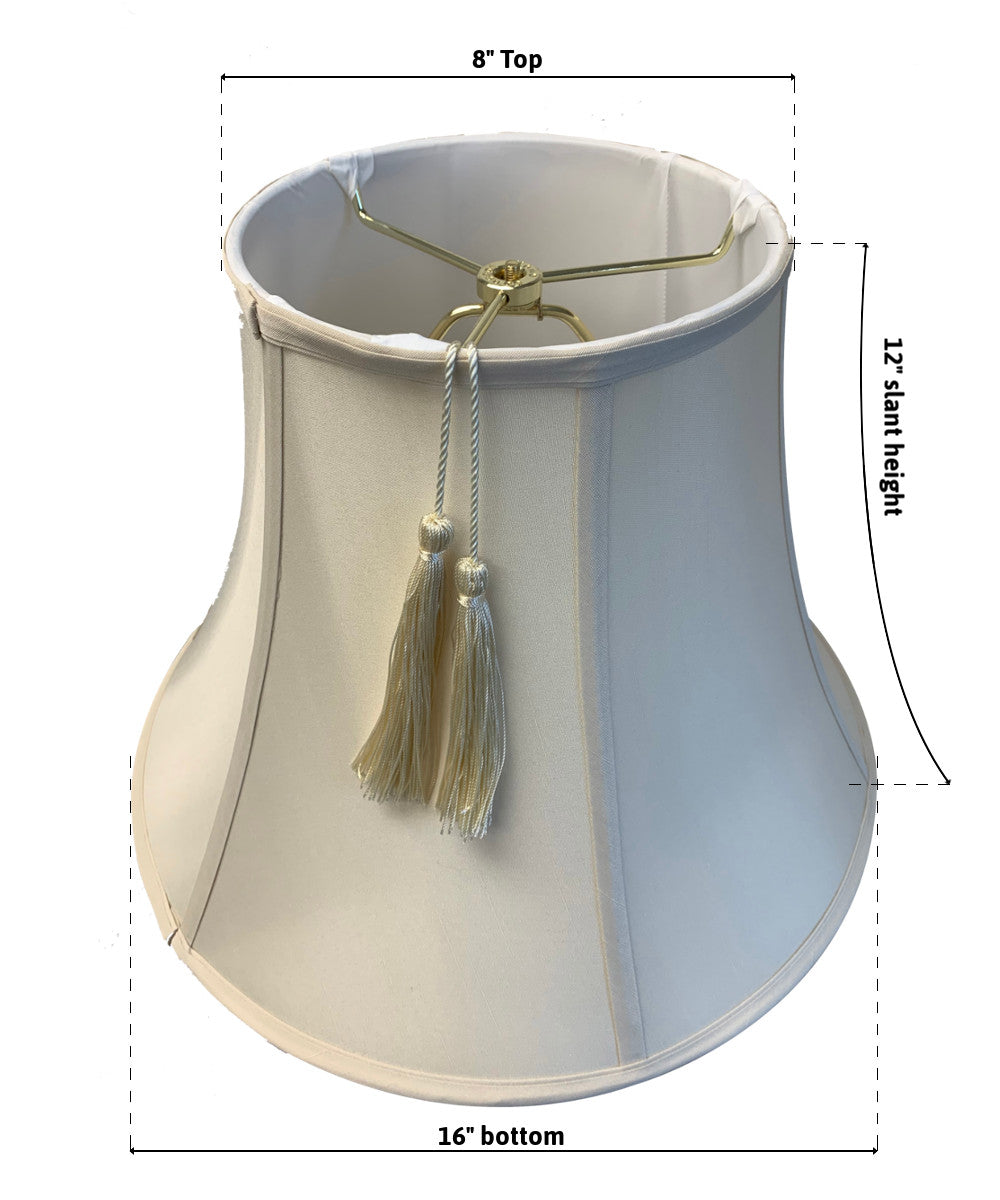 16"W x 12"H Shantung Lamp Shade Tassel Eggshell