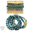 Faceted and round bead bracelet