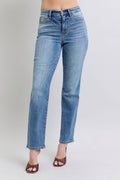 Judy Blue Thermal Straight Jeans With Pockets For Women Full Size Comfort And Warmth