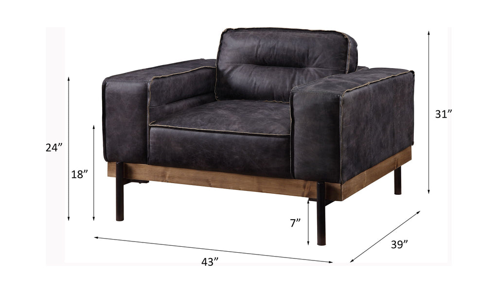 Silchester - Chair - Antique Ebony Top Grain Leather