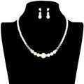 Bicone Bead Pointed Pearl Necklace Earring Set