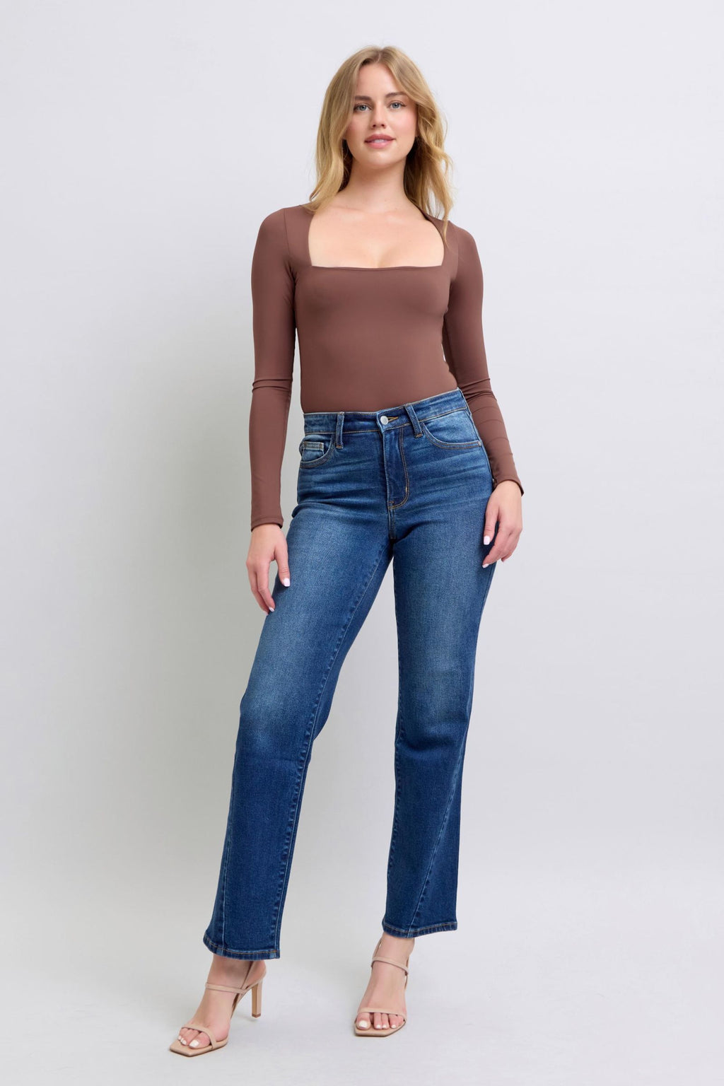 Judy Blue Side Seam Detail Straight Jeans For Women With Pockets Full Size Range