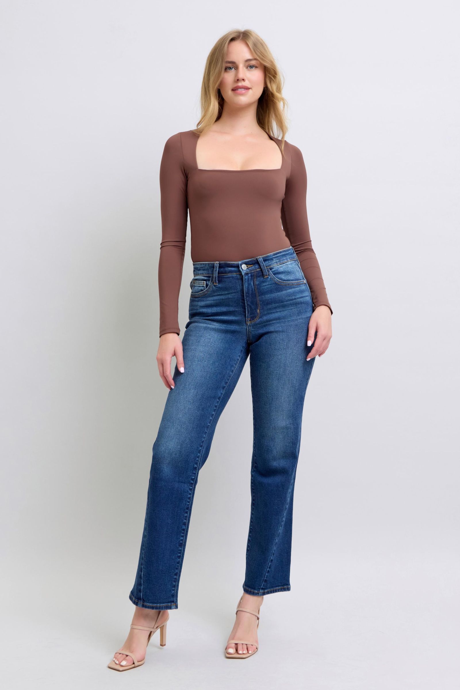 Judy Blue Side Seam Detail Straight Jeans For Women With Pockets Full Size Range