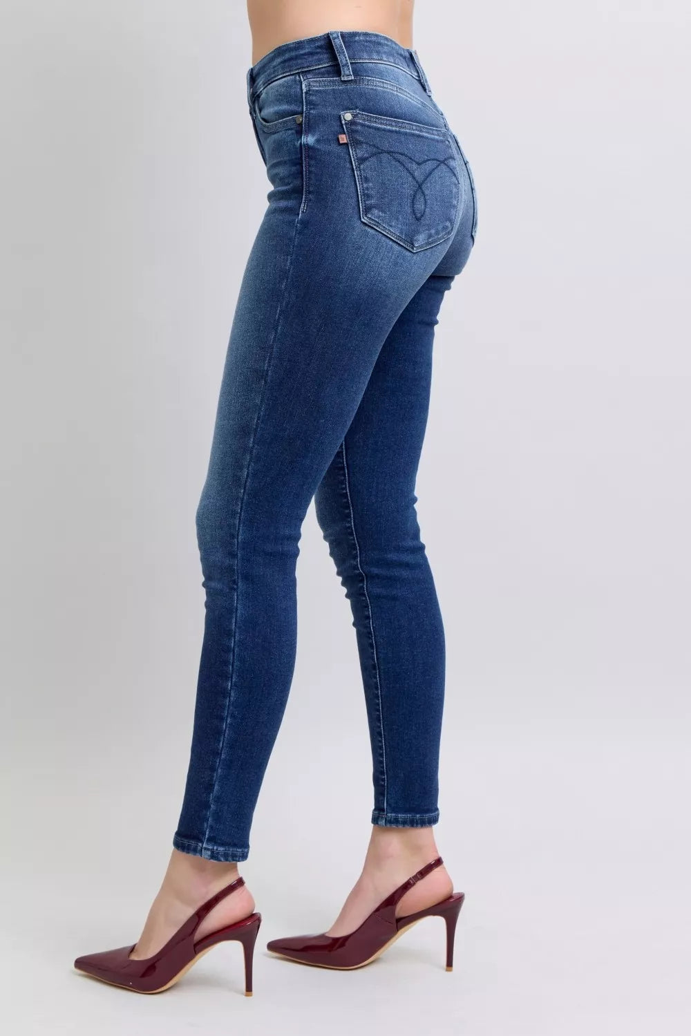 Judy Blue Plus Size Washed Thermal Skinny Jeans Warmth Stretch Flattering Fit For Curvy Women
