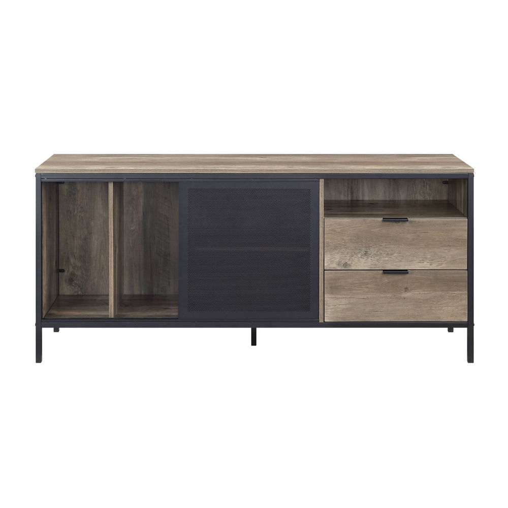 Nantan - 28" TV Stand - Rustic Oak & Black