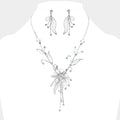 Crystal Rhinestone Metal Mesh Flower Necklace