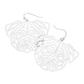 Cut Out Brass Metal Detail Bulldog Charm Accent Dog Earrings