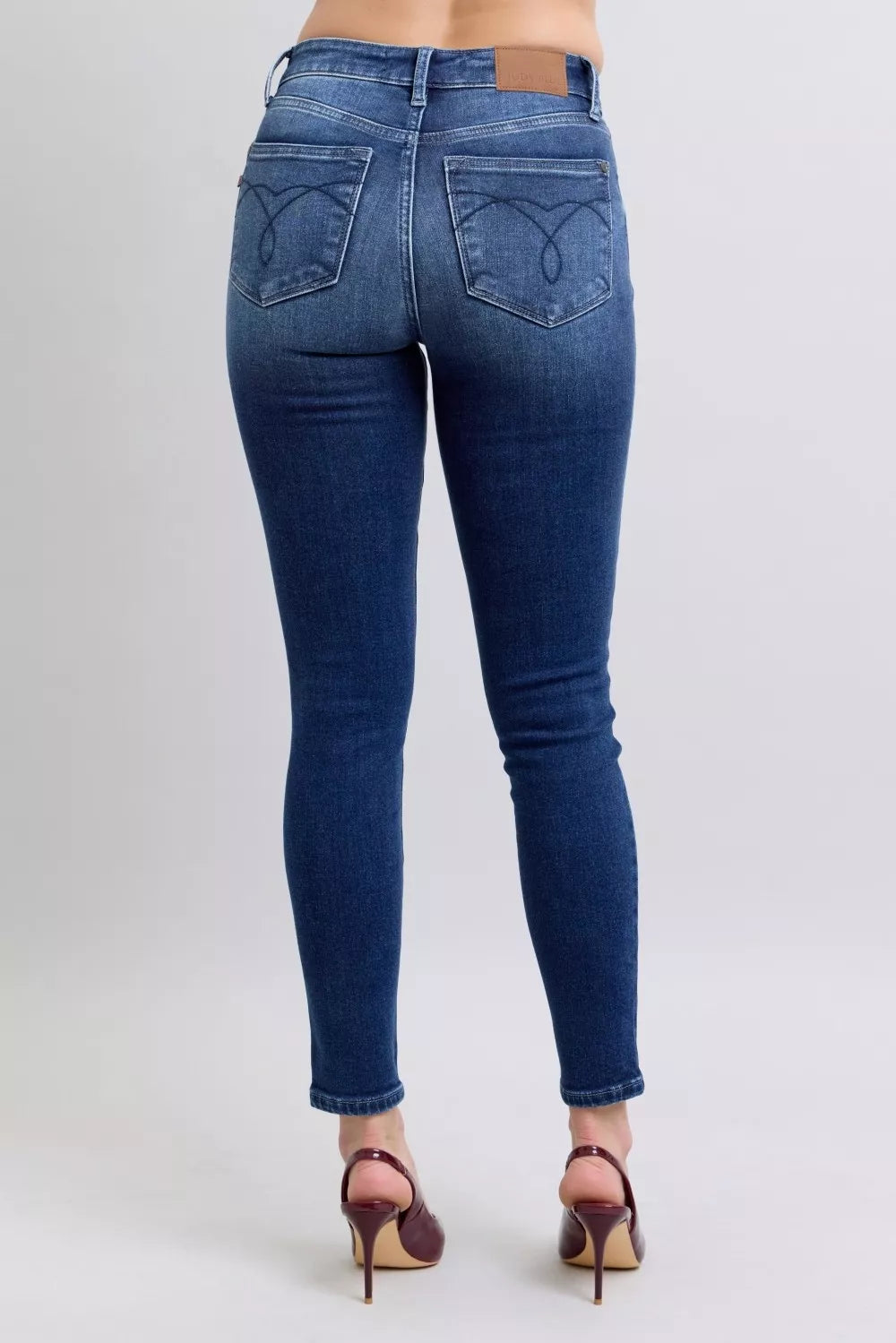 Judy Blue Plus Size Washed Thermal Skinny Jeans Warmth Stretch Flattering Fit For Curvy Women