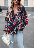 Nancy - Floral Button Down Long Sleeve Blouse
