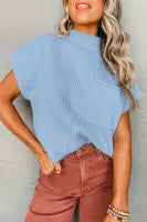 Ollie - Patch Pocket Ribbed Knit Short Sleeve Sweater