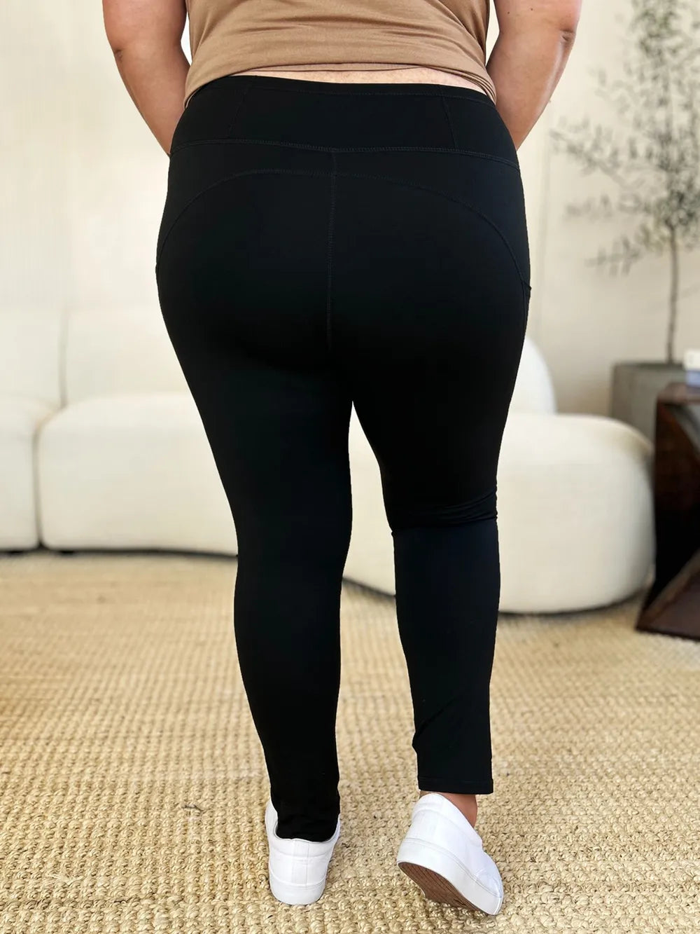 Wide Waistband Sports Leggings For Women Opaque Stretchy Nylon Blend Workout Essential Machine Wash Cold