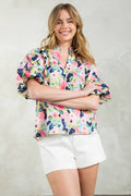 AVERY - Puff Sleeve Floral Top