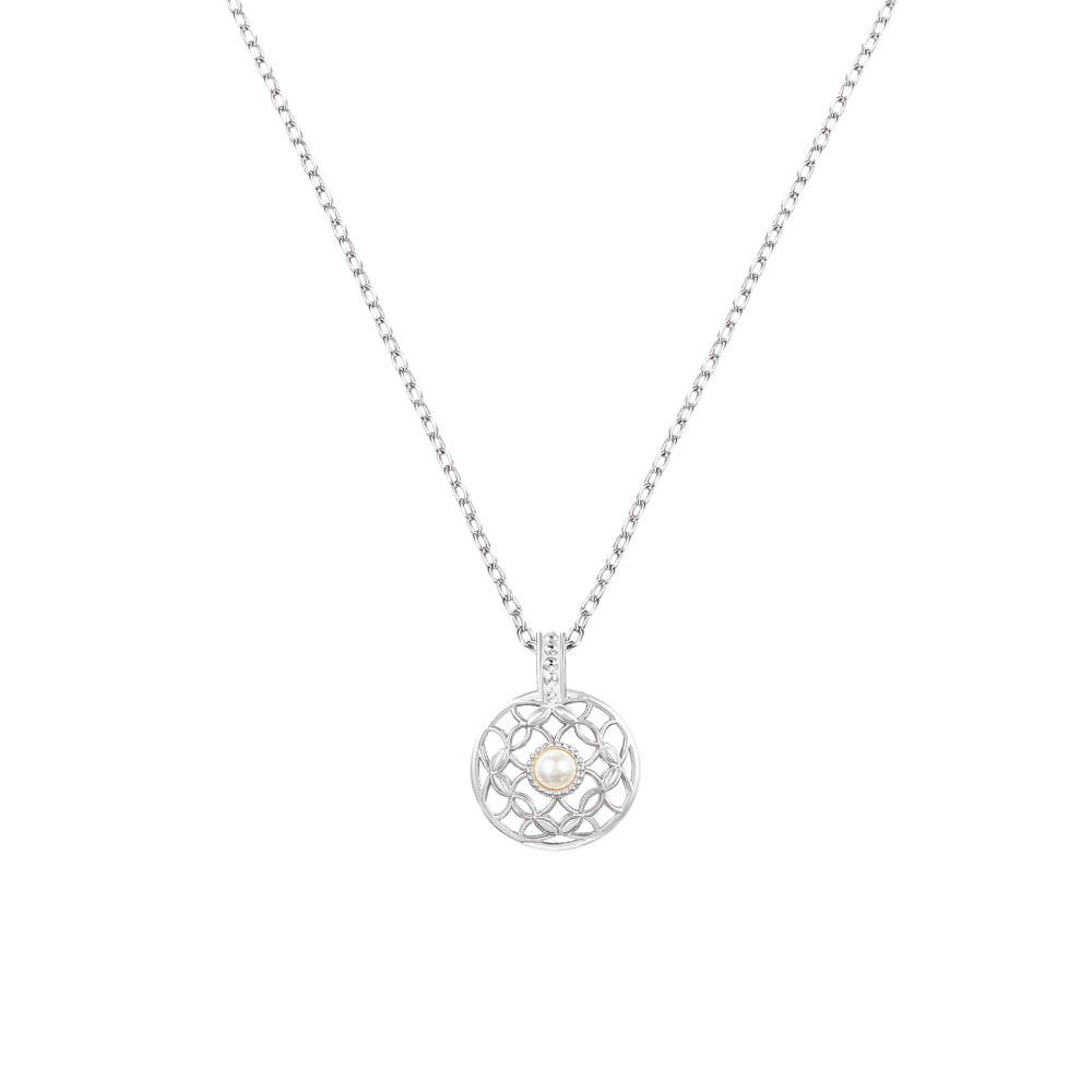Enchanted Adjustable Necklace in Ivory Pearl/Silver