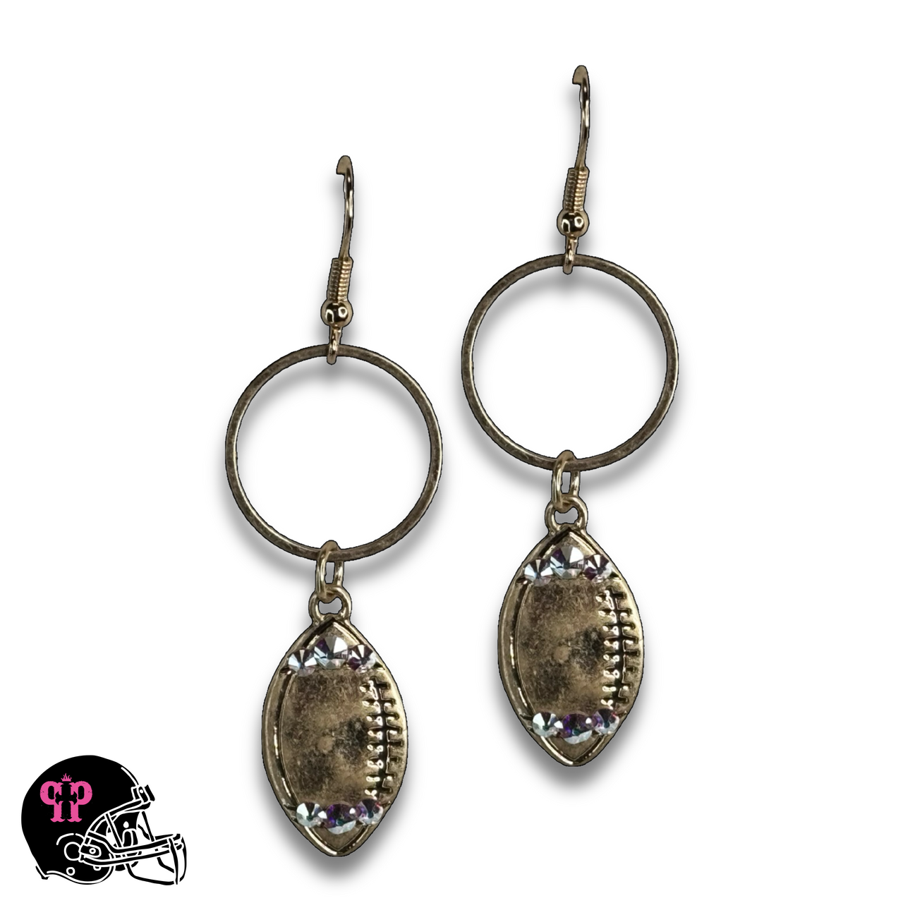 Football earring with Austrian crystals - LC